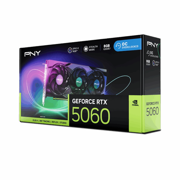 PNY GeForce RTX™ 5060 8GB ARGB Overclocked Triple Fan DLSS 4
