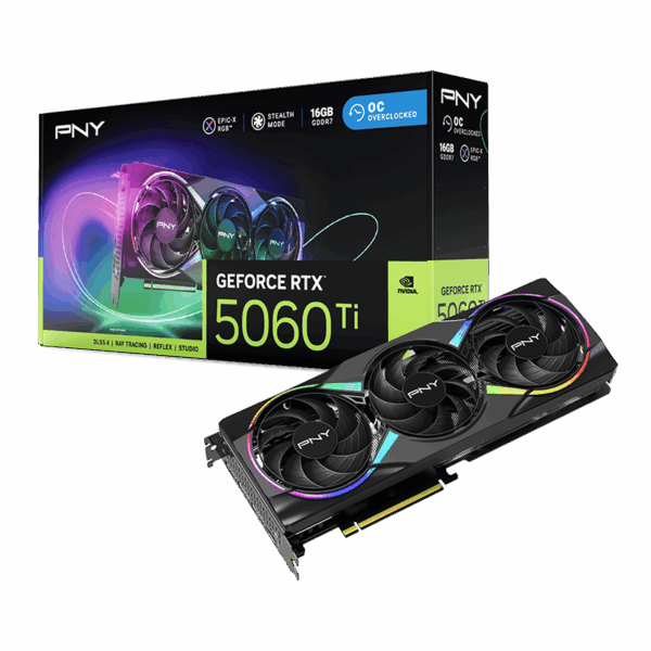 PNY GeForce RTX™ 5060 Ti 16GB Overclocked Dual Fan DLSS 4 Graphics Card