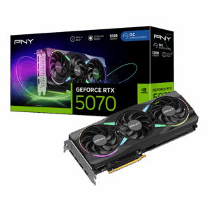 PNY GeForce RTX™ 5070 12GB Overclocked Triple Fan DLSS 4 (VCG507012TFXPB1-O)